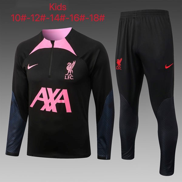 Kinder Trainings-Sweatshirt Liverpool 2023 Schwarz Pink